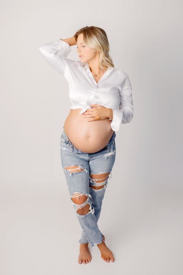 Expecting mother during a maternity session