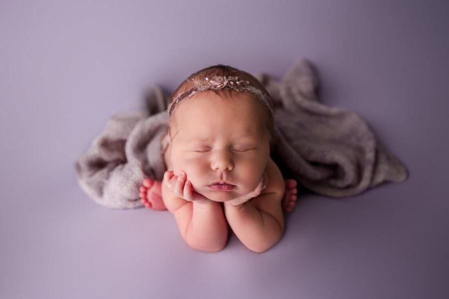 Newborn baby asleep during a studio session