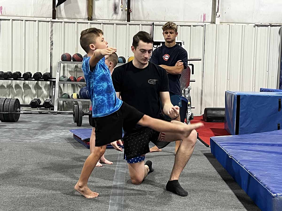 Gymnasts training at GymTek Academy in Knoxville, Tennessee 