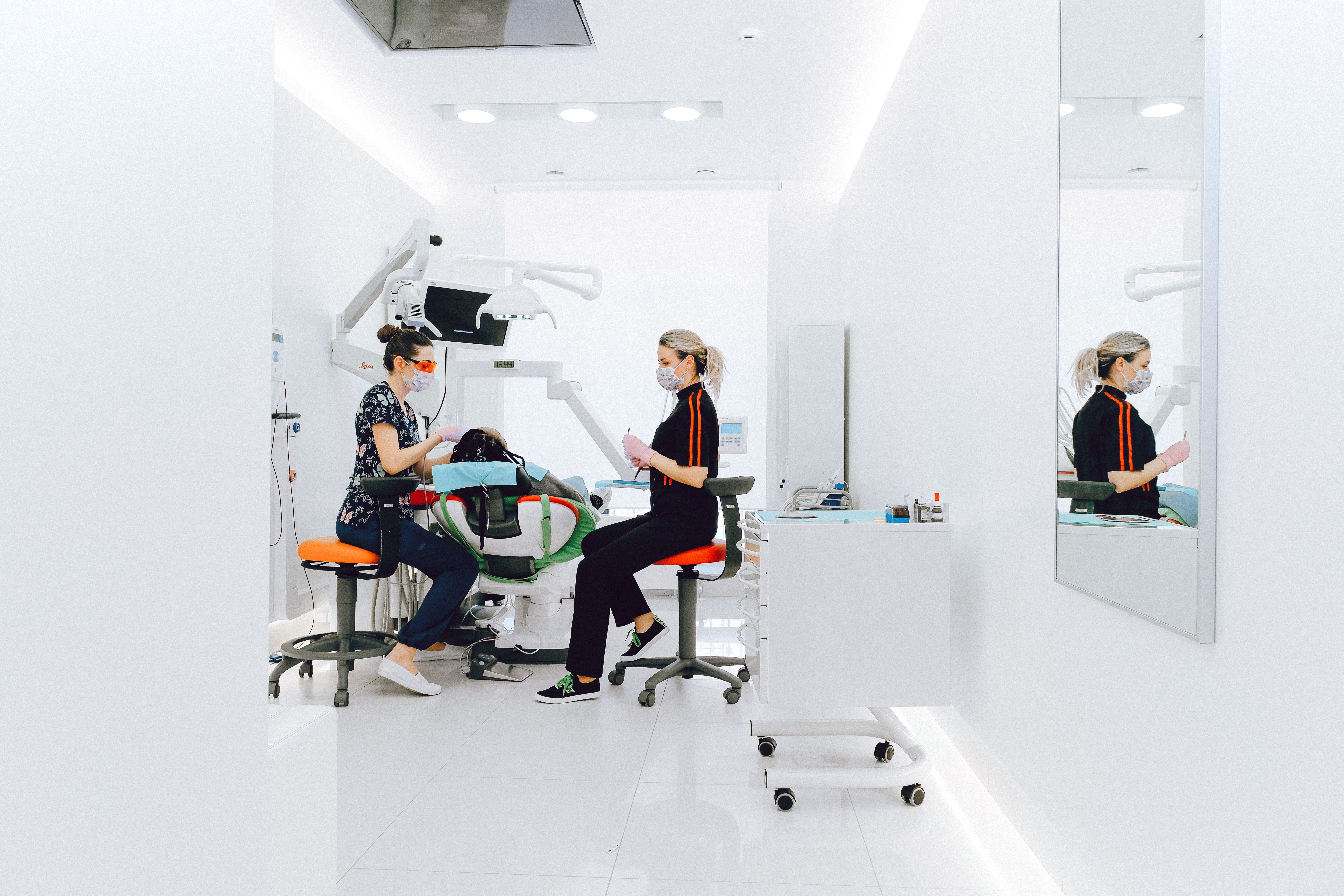 Healthcare professional working with a patient