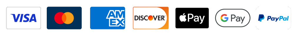 Visa, Mastercard, Amex, PayPal, Stripe