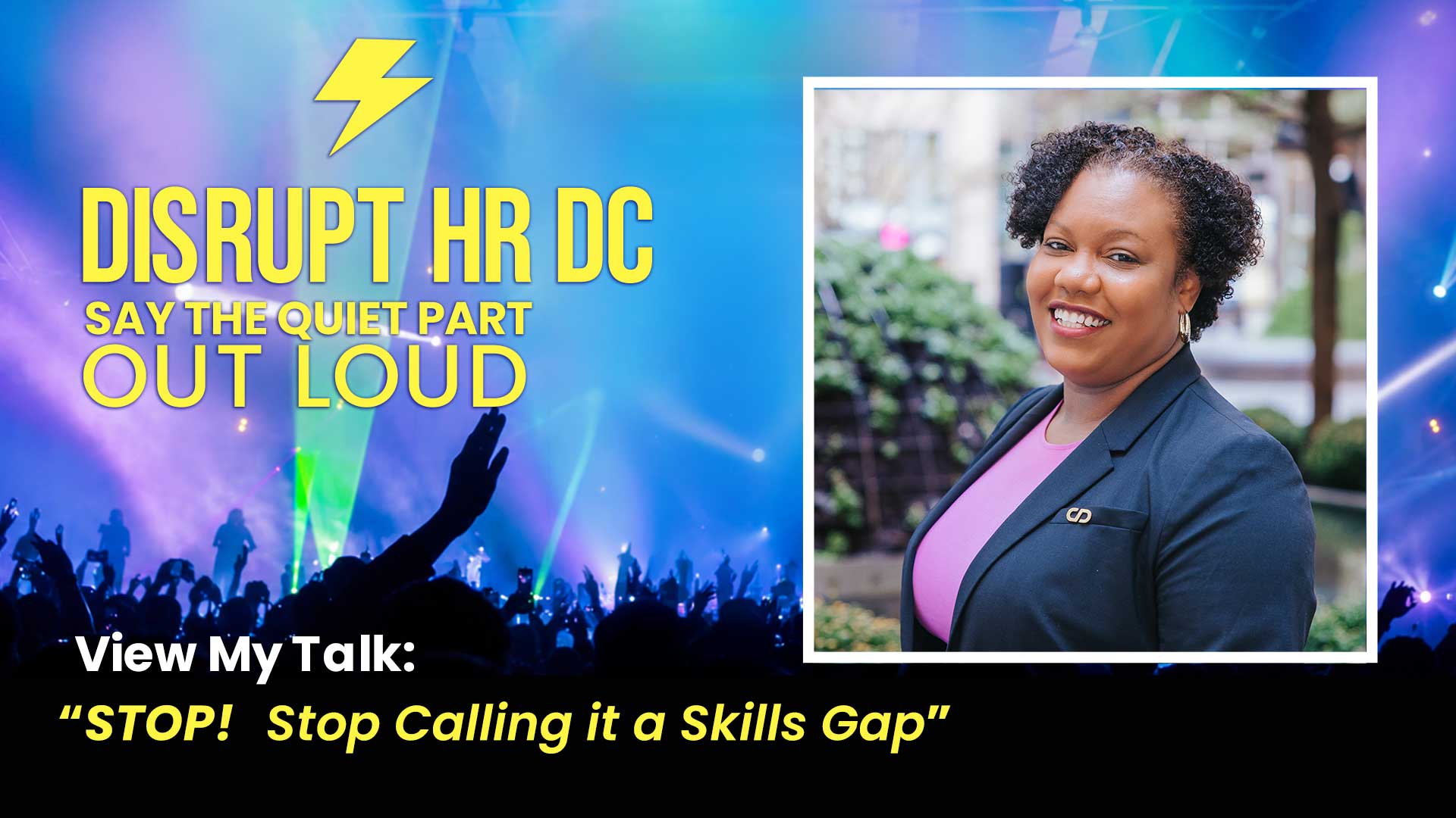 Dora Mendez presenting Stop! Stop Calling It a Skills Gap at DisruptHR DC