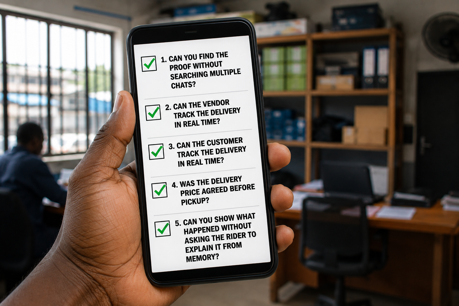 Lagos dispatch operator proof of delivery audit checklist Lagos dispatch operator proof of delivery audit checklist