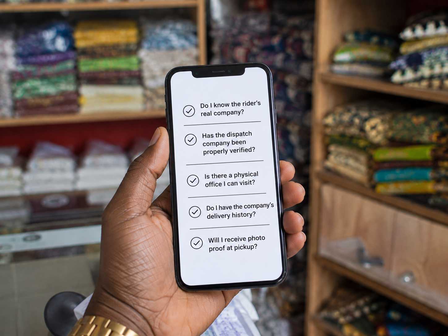 Lagos vendor checklist for auditing dispatch riders before delivery