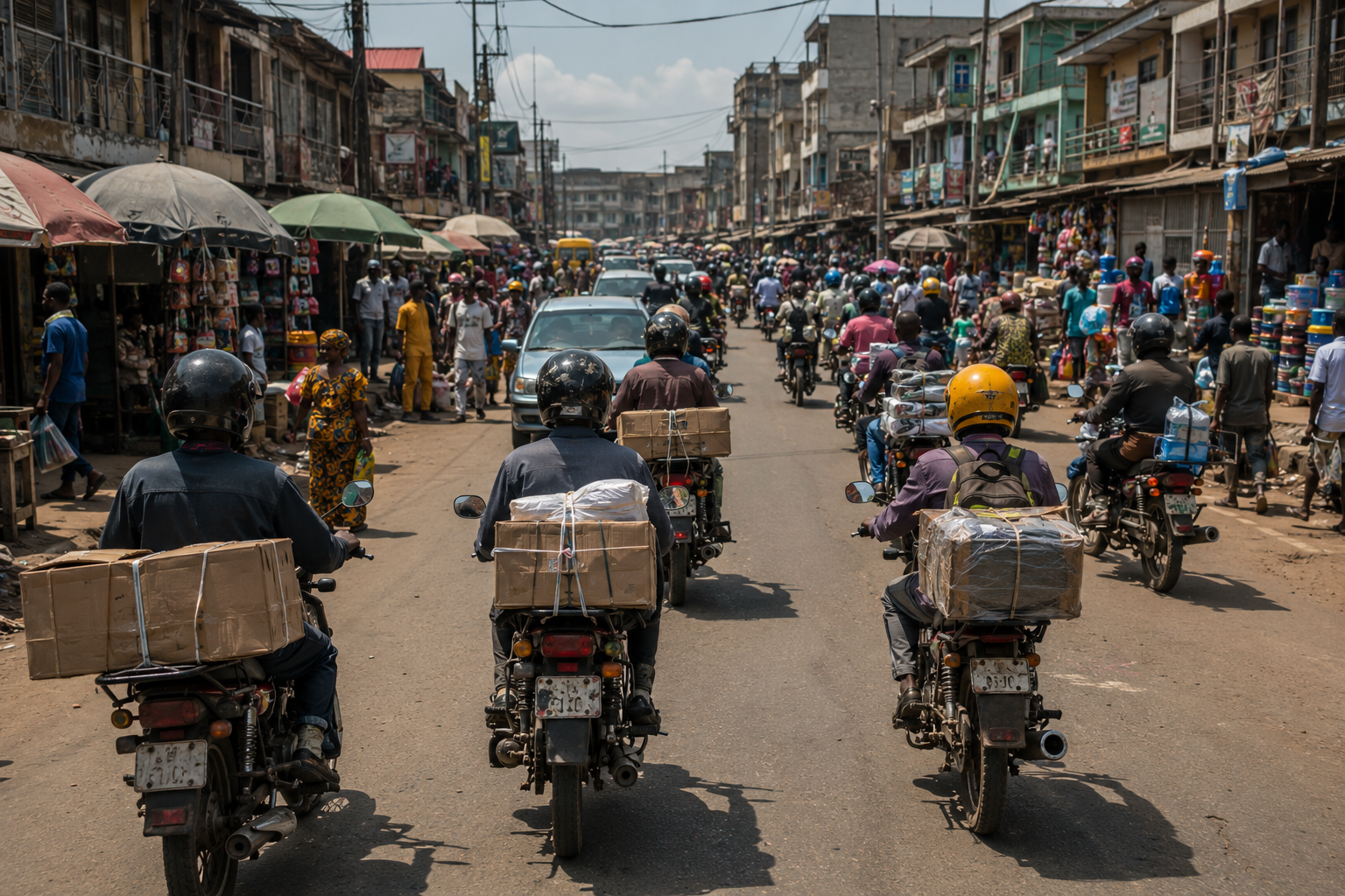 Busy Lagos street showing growing dispatch and delivery demand in 2026 Busy Lagos street showing growing dispatch and delivery demand in 2026