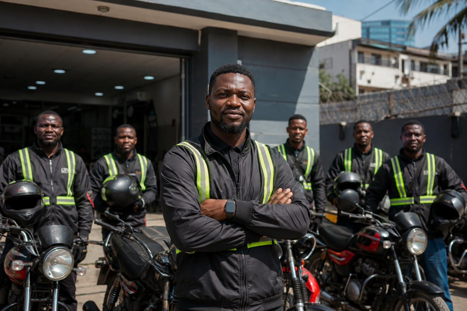 Professional verified Lagos dispatch operation with visible trust signals Professional verified Lagos dispatch operation with visible trust signals