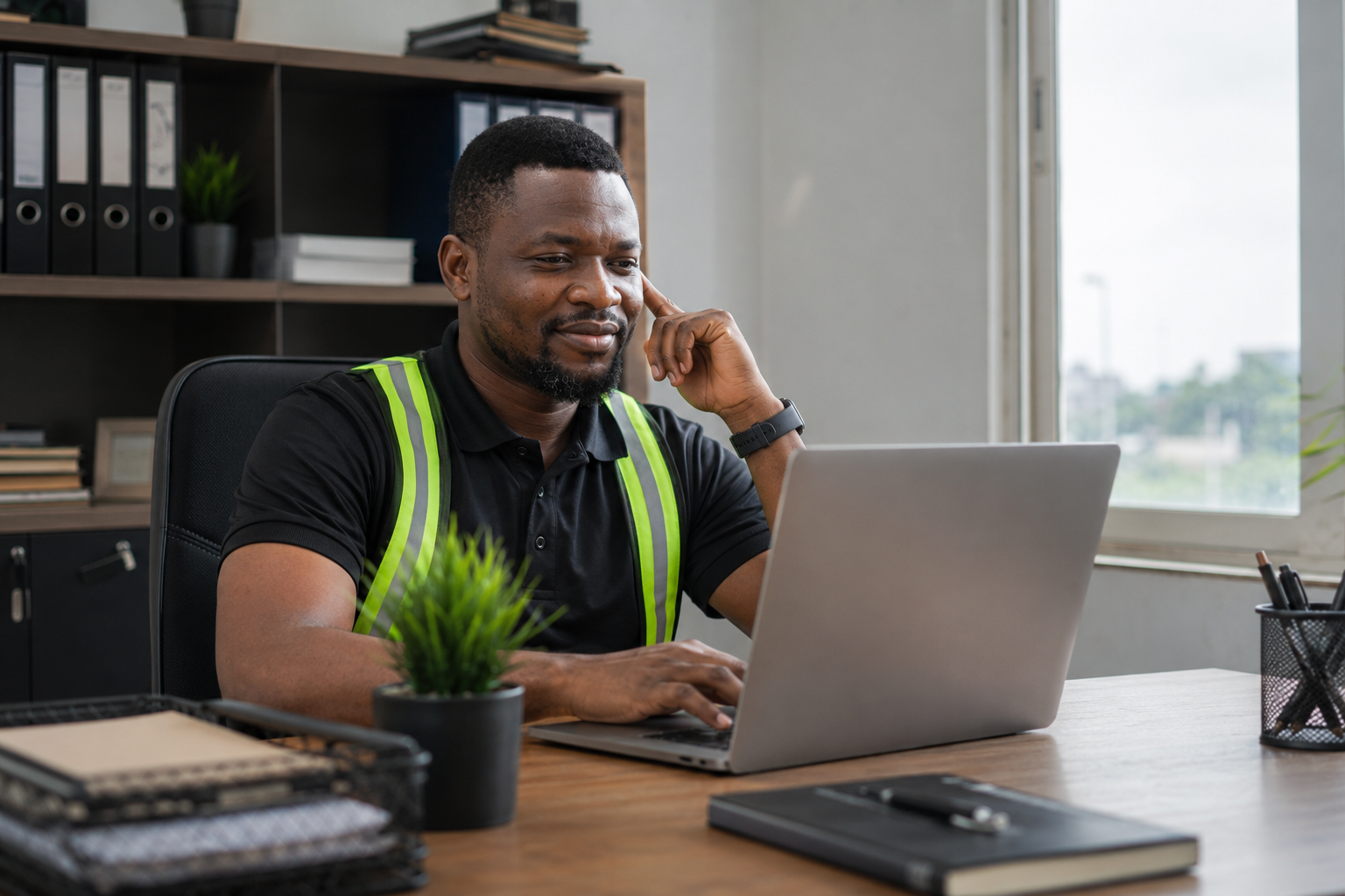 Lagos dispatch operator reviewing verified GoSendAm business profile Lagos dispatch operator reviewing verified GoSendAm business profile