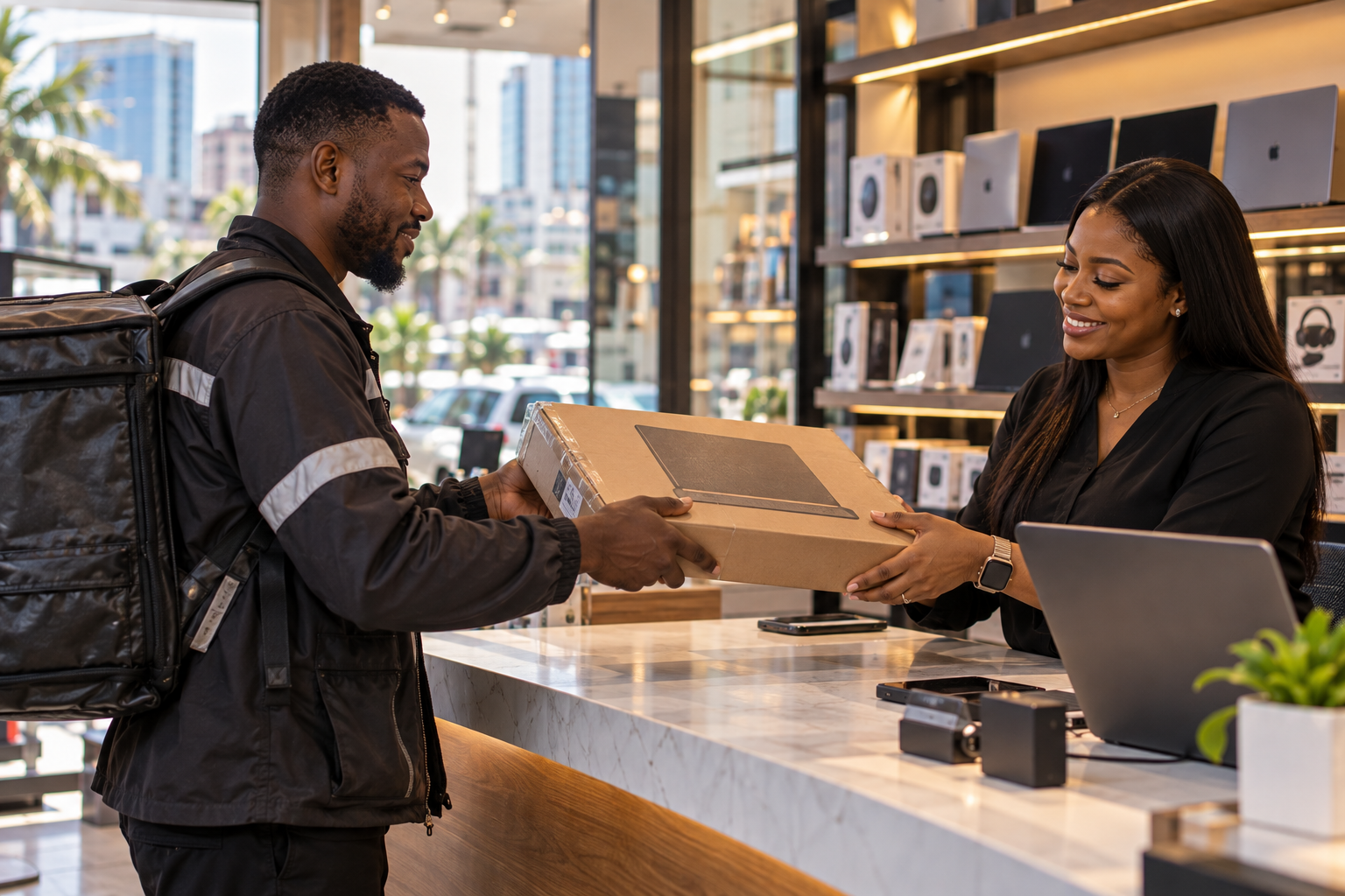 Lagos dispatch operator handling a premium client delivery Lagos dispatch operator handling a premium client delivery