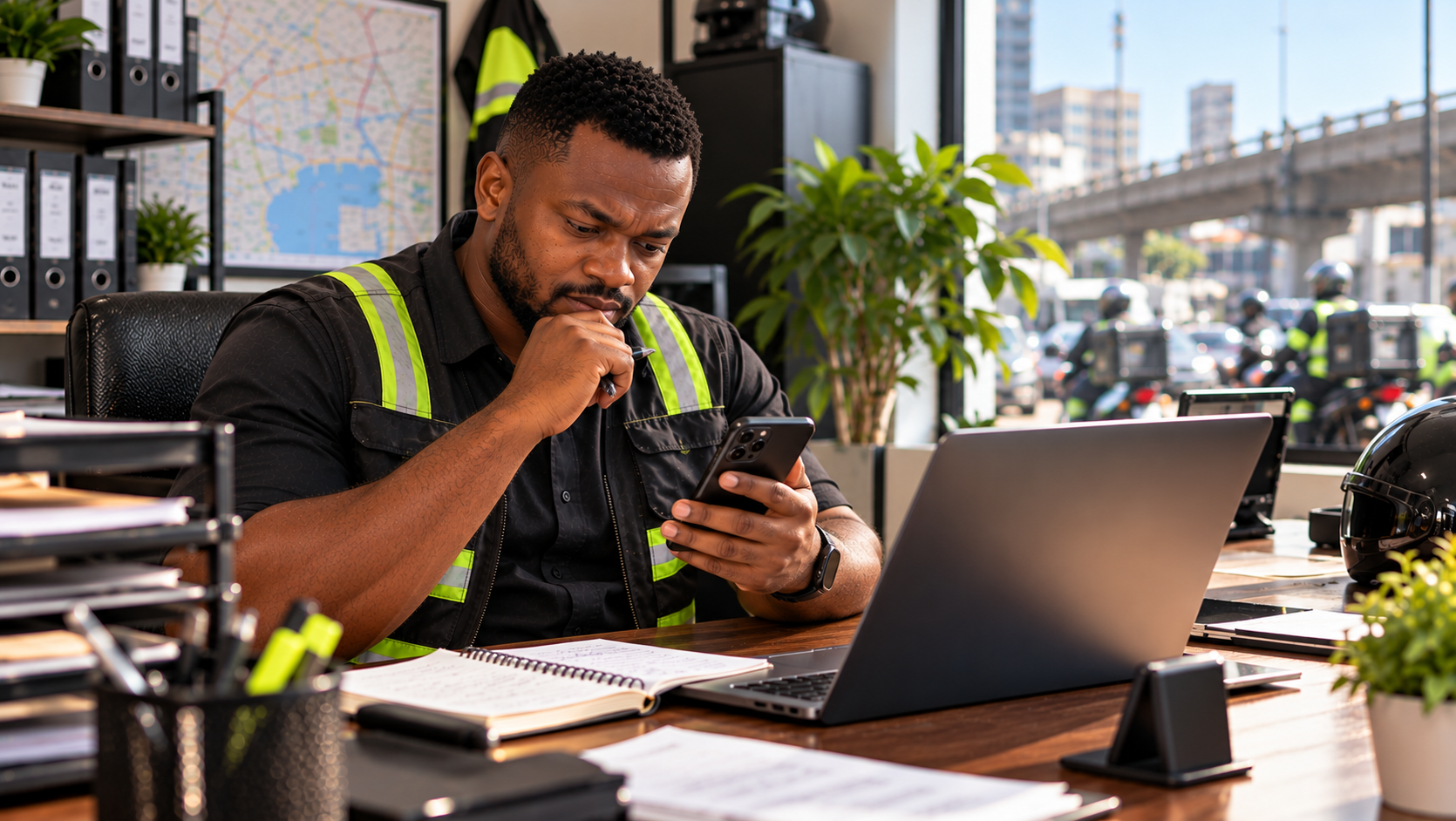 Lagos dispatch operator methodically trying to reach a delayed rider