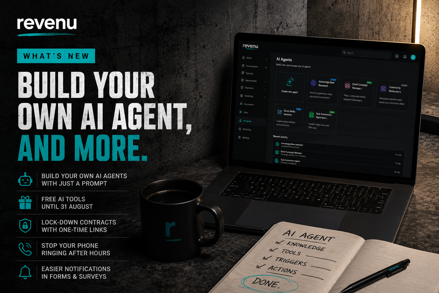 What's new in revenu: build your own AI agent and more