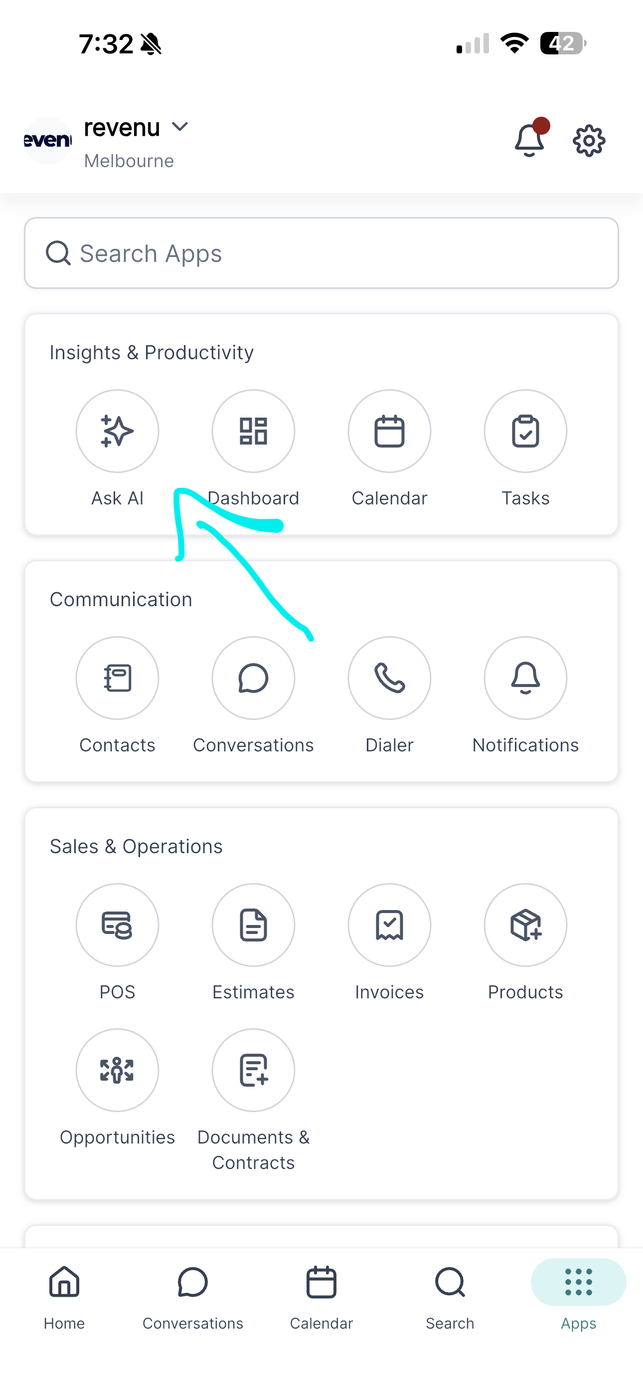 Asking the revenu mobile assistant about this week's leads