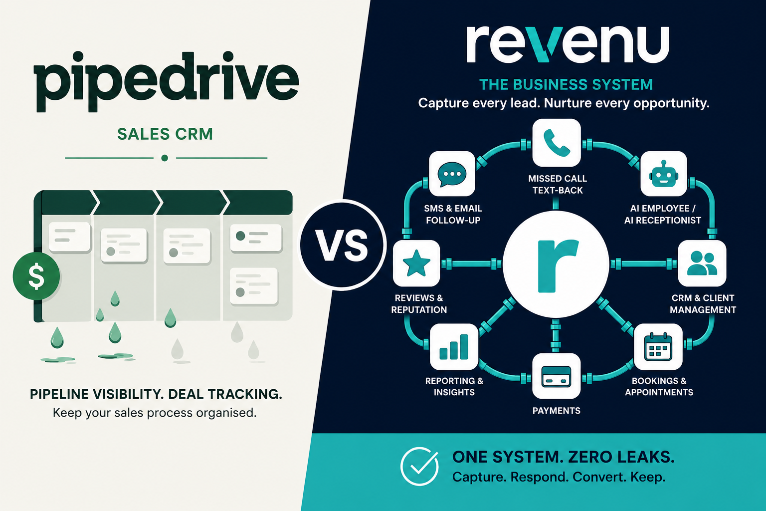 Pipedrive vs revenu: sales pipeline CRM or complete follow-up system?