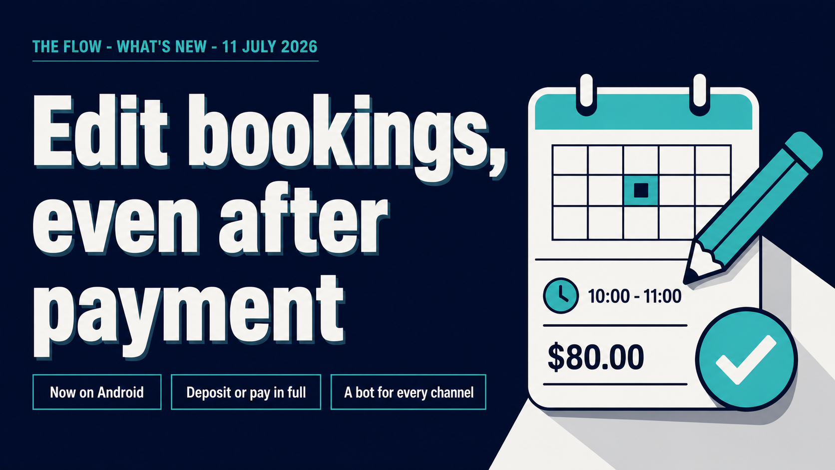 Edit paid bookings, plus the revenu app lands on Android