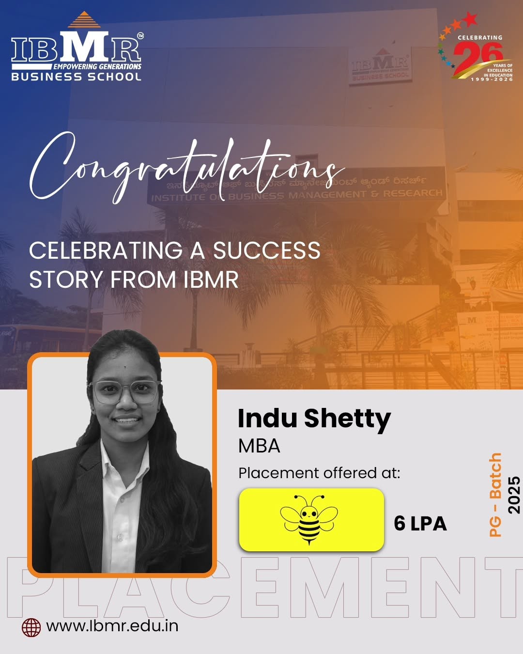 IBMR Placed Student Success