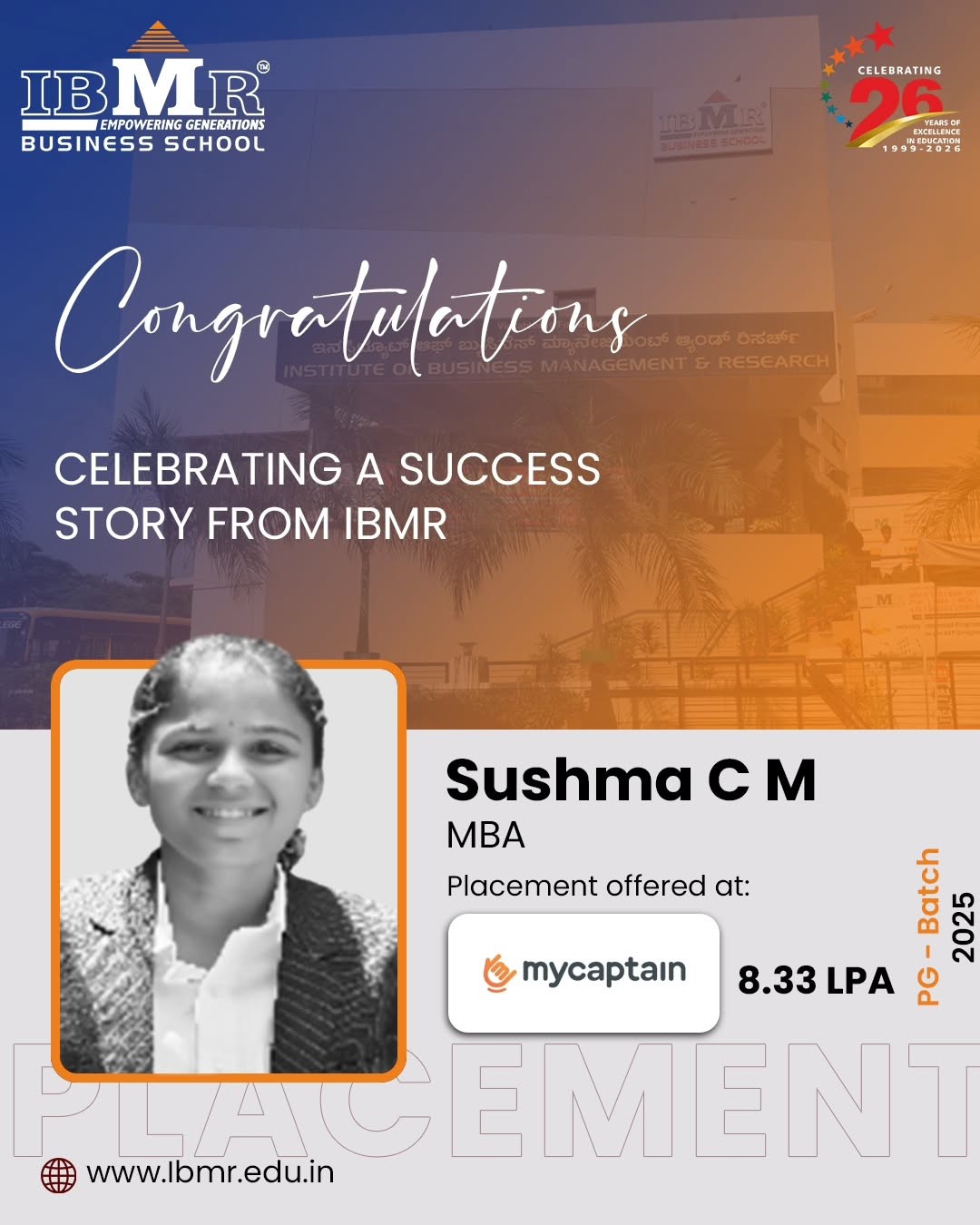 IBMR Placed Student Success