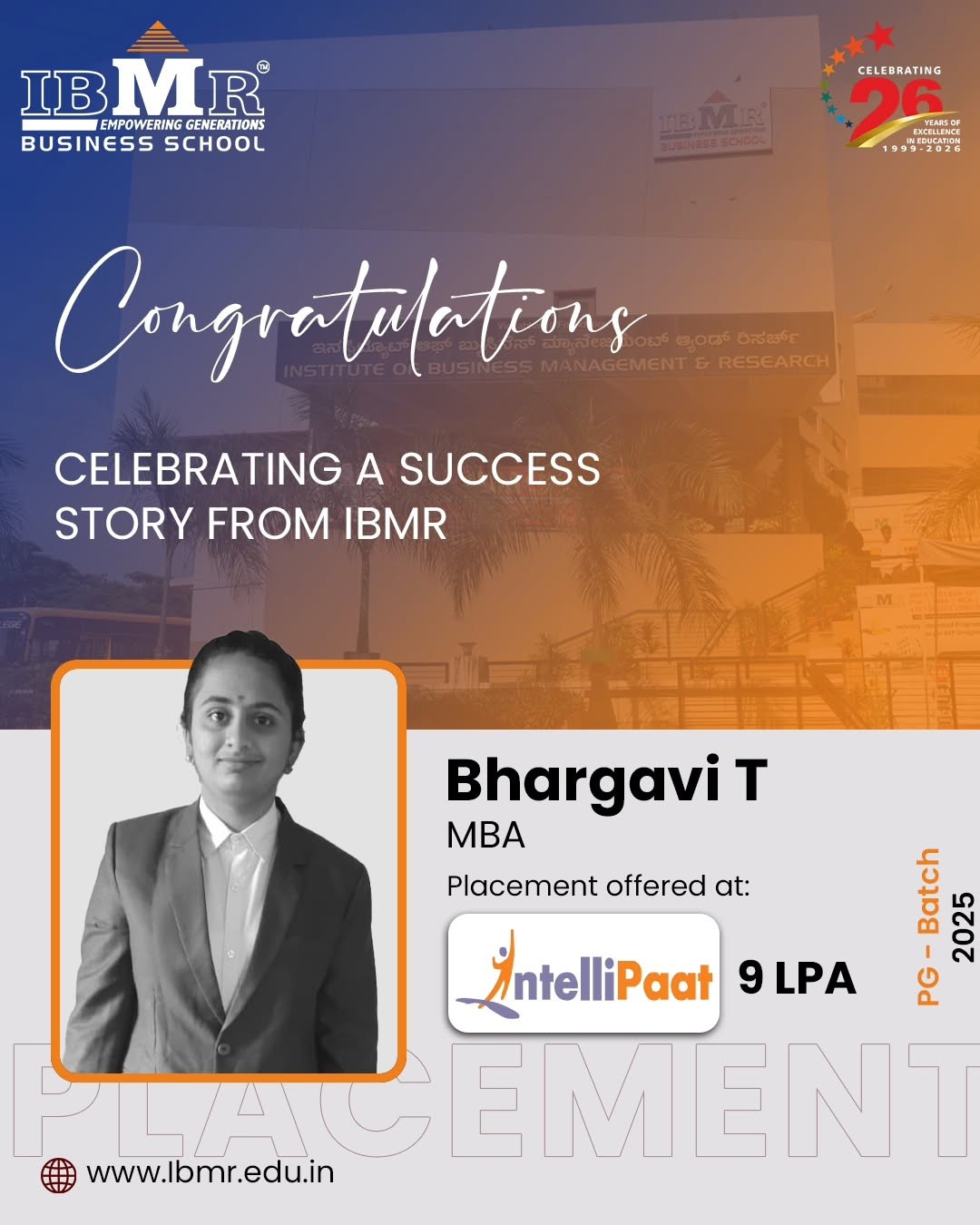 IBMR Placed Student Success