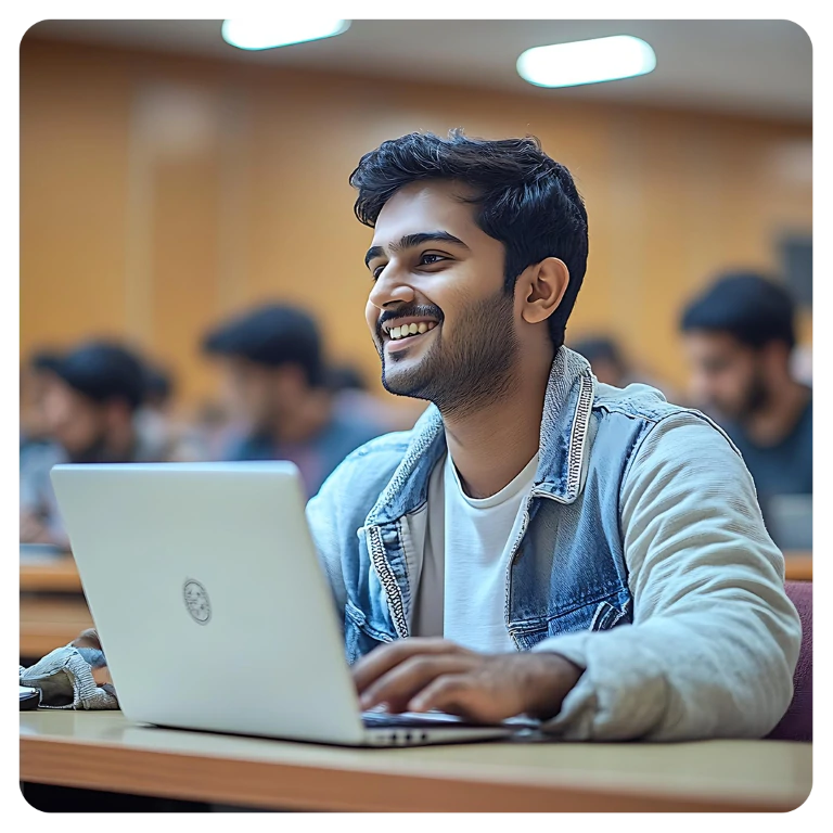 Student thinking about college decision