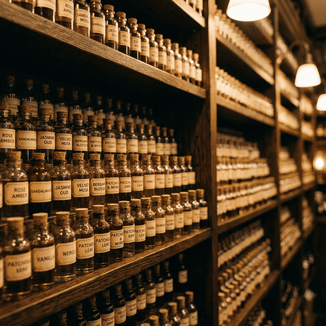 Industrial fragrance oil drums stacked