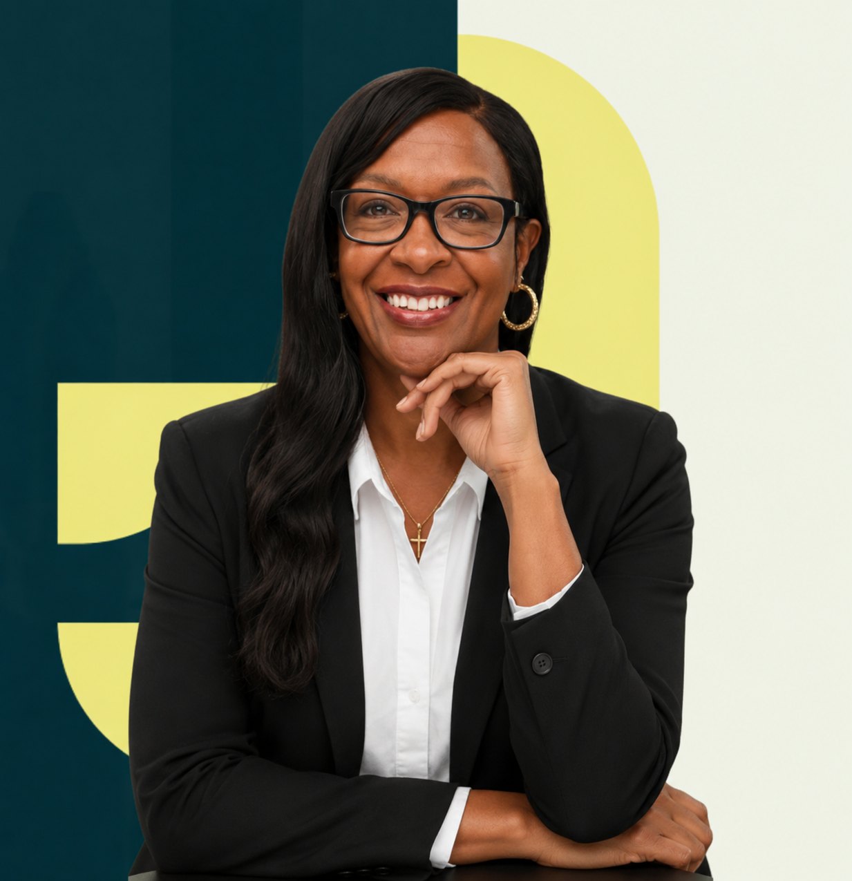 Jae Brown, founder of MDMS, smiling in a black blazer