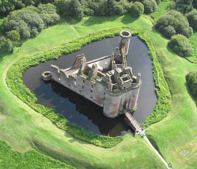 Castle surrounded by moat