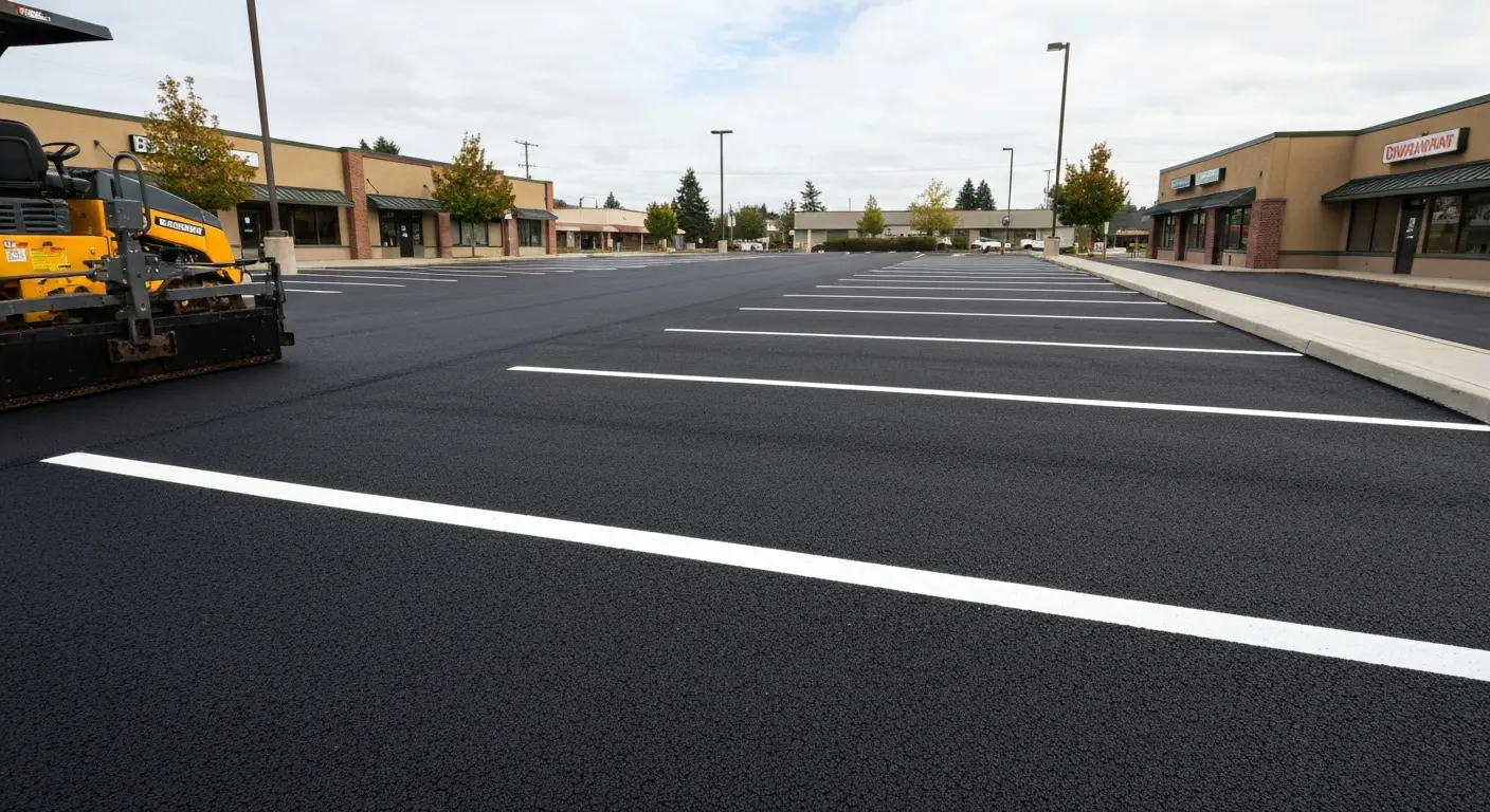 Commercial parking lot paving