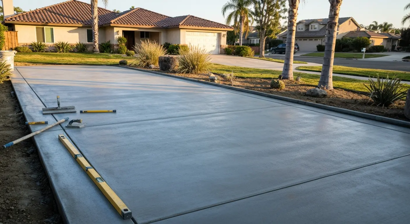 Concrete driveway installation