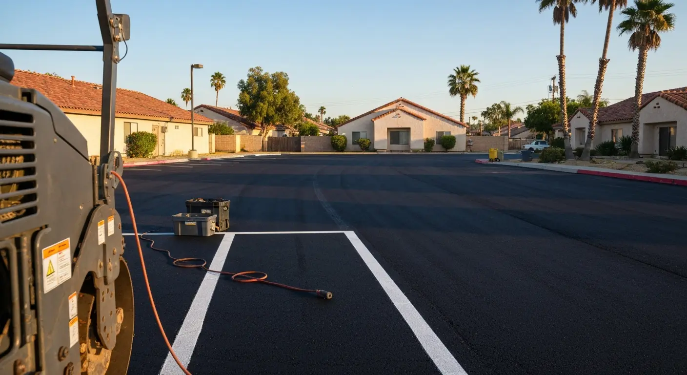 New parking lot paving