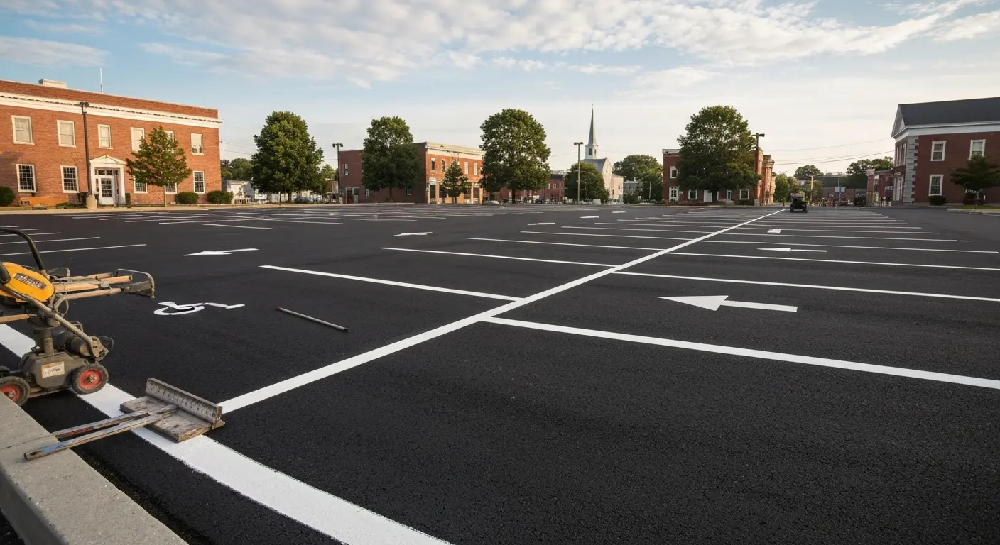 Commercial parking lot paving