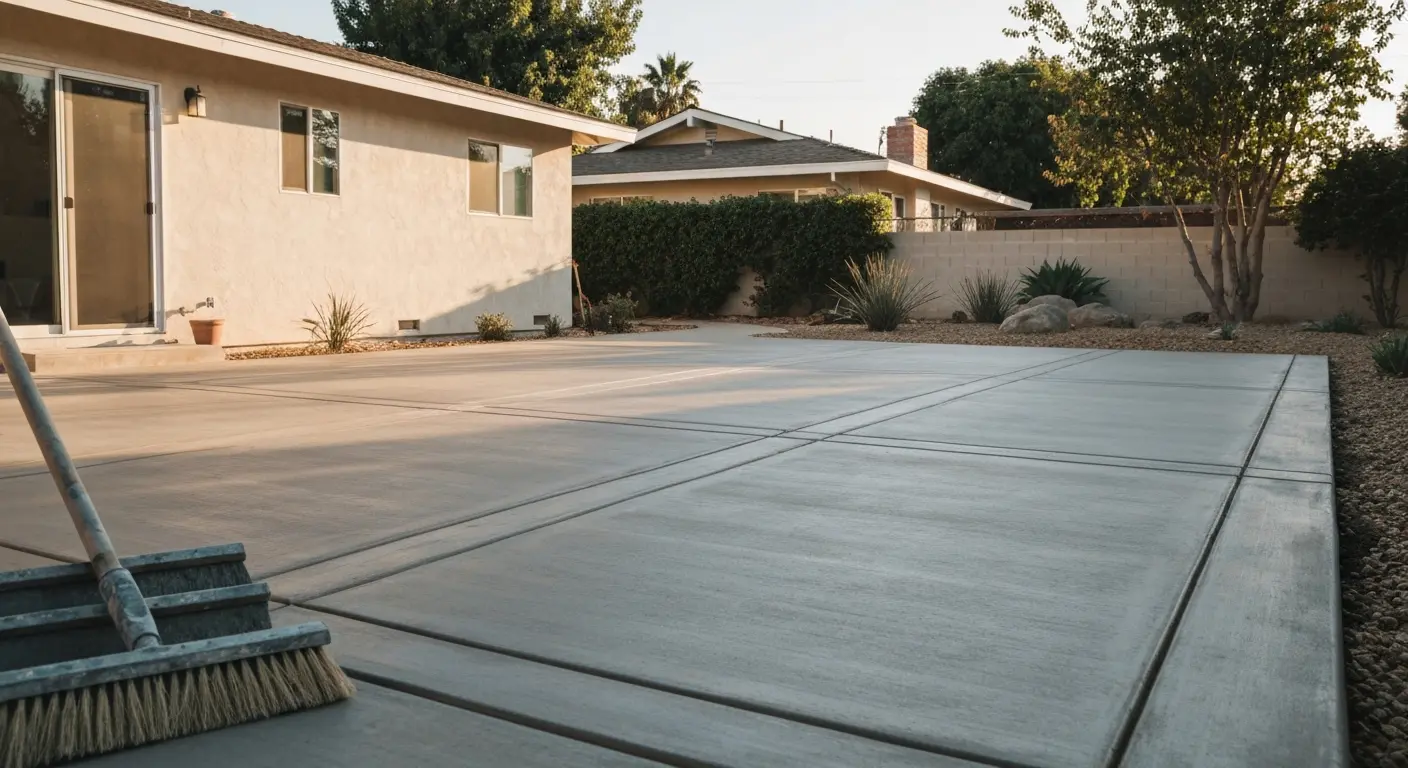 Concrete patio and walkway