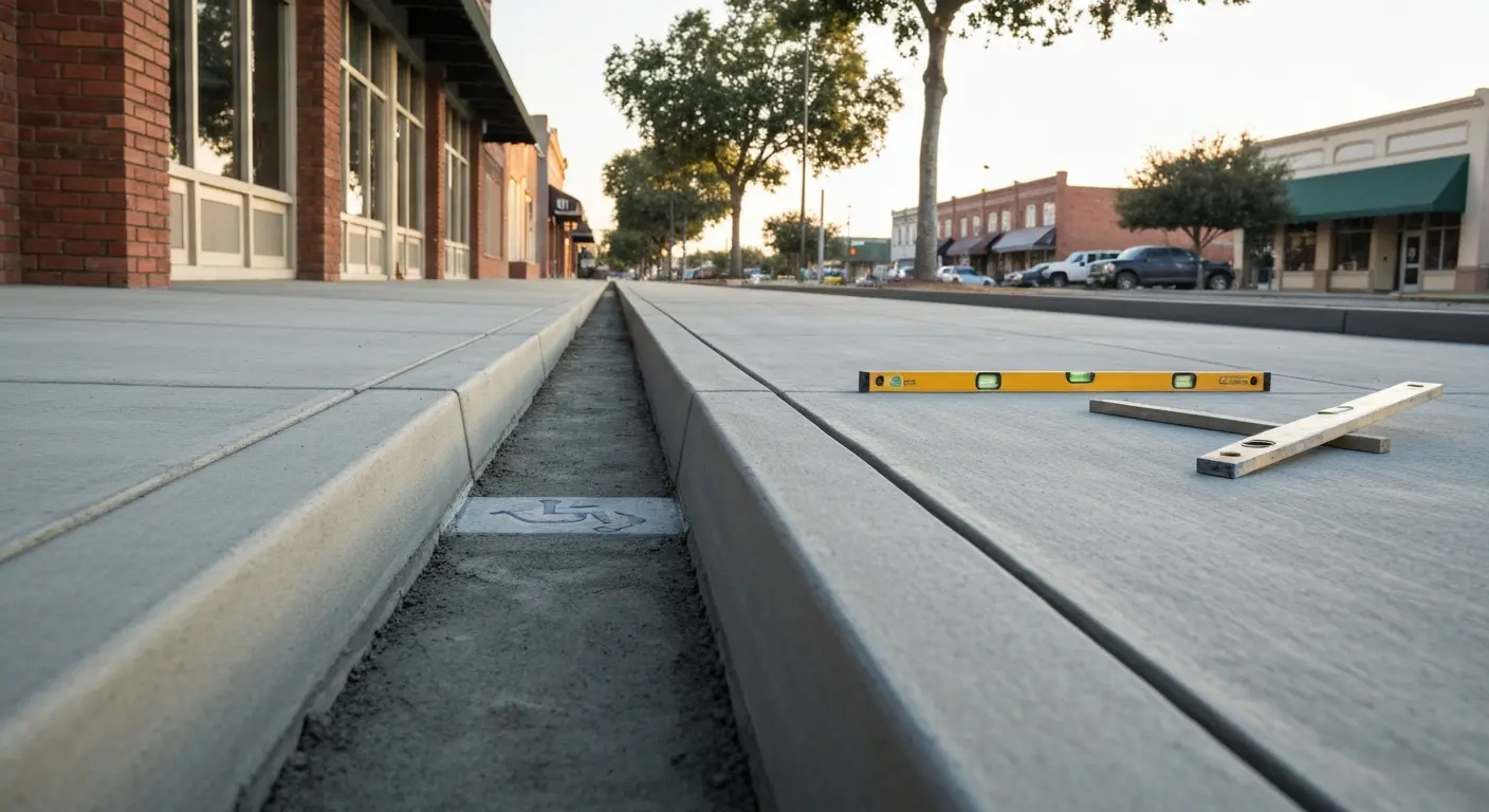 Concrete driveway and curbing