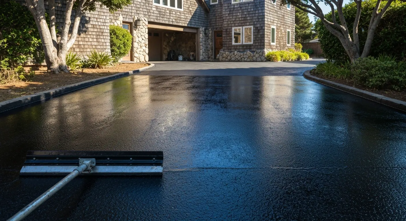 Driveway seal coating service