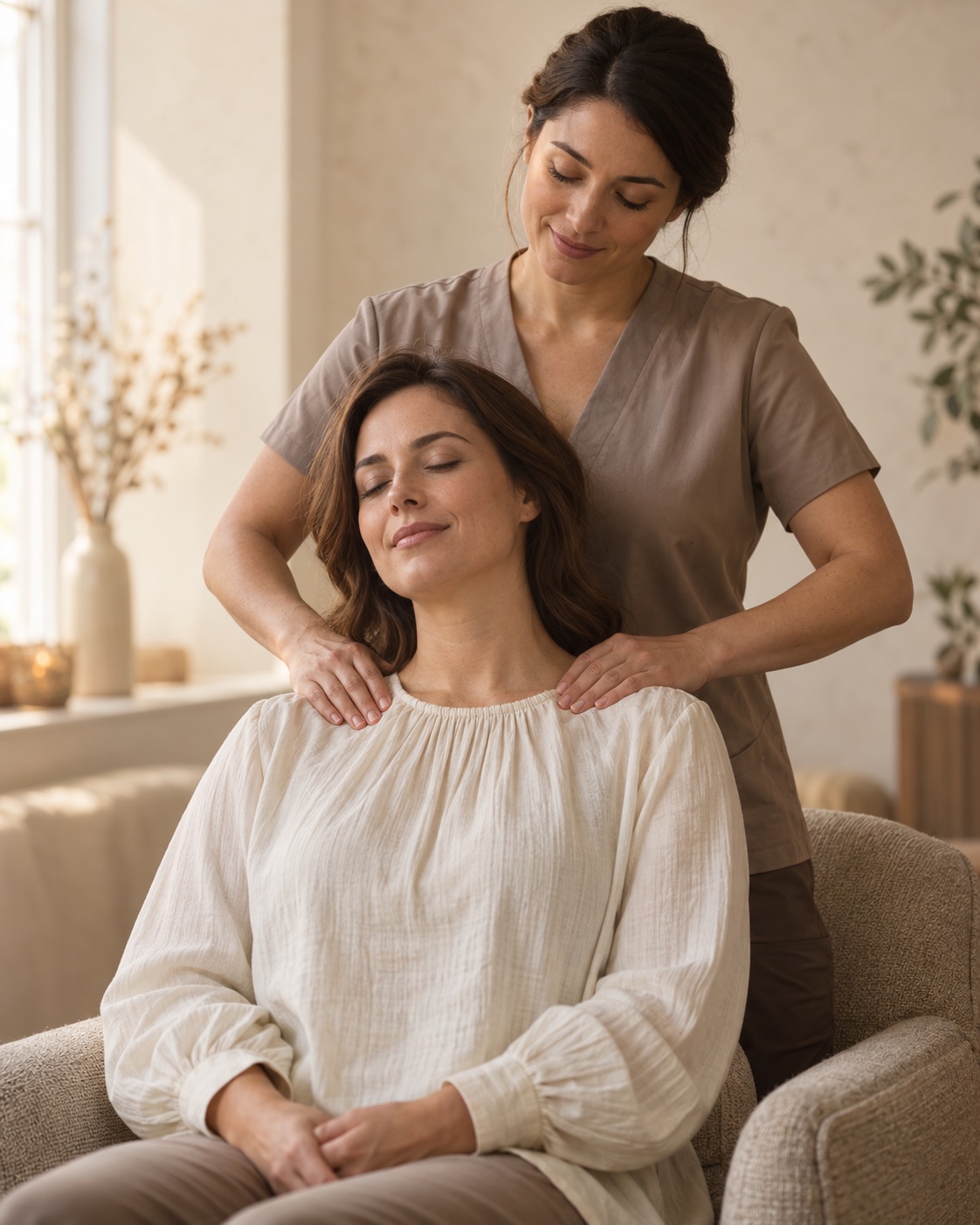 Symbolbild einer ruhigen Massagesituation.