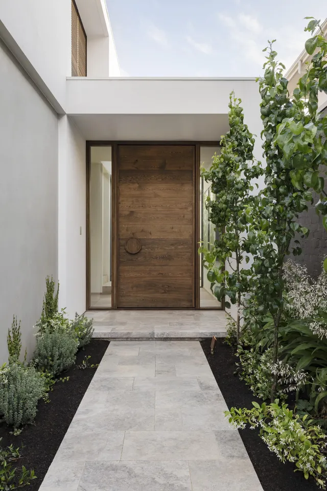 Concrete walkway installation