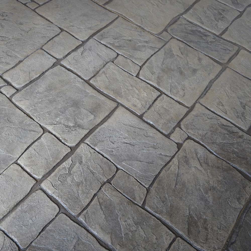 Stamped concrete installation