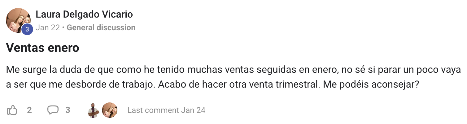 Laura, ventas seguidas
