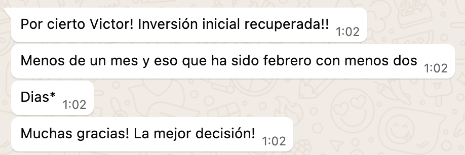 María, inversión recuperada