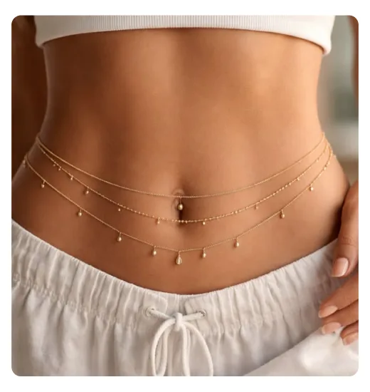Elegant gold belly chain jewellery