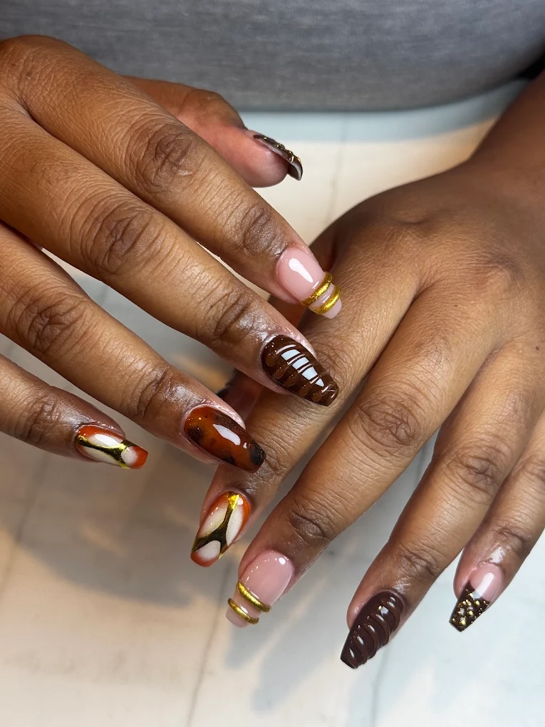 Nail design detail at Drip Nail Salon Houston