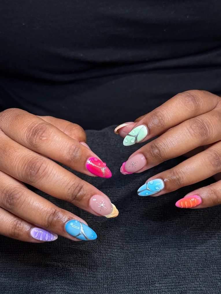 Custom nail art design Houston Heights