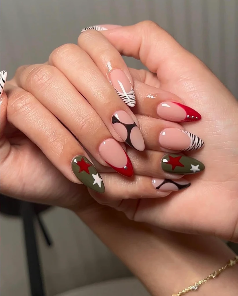 Custom nail set at Drip Nail Salon in Houston Heights