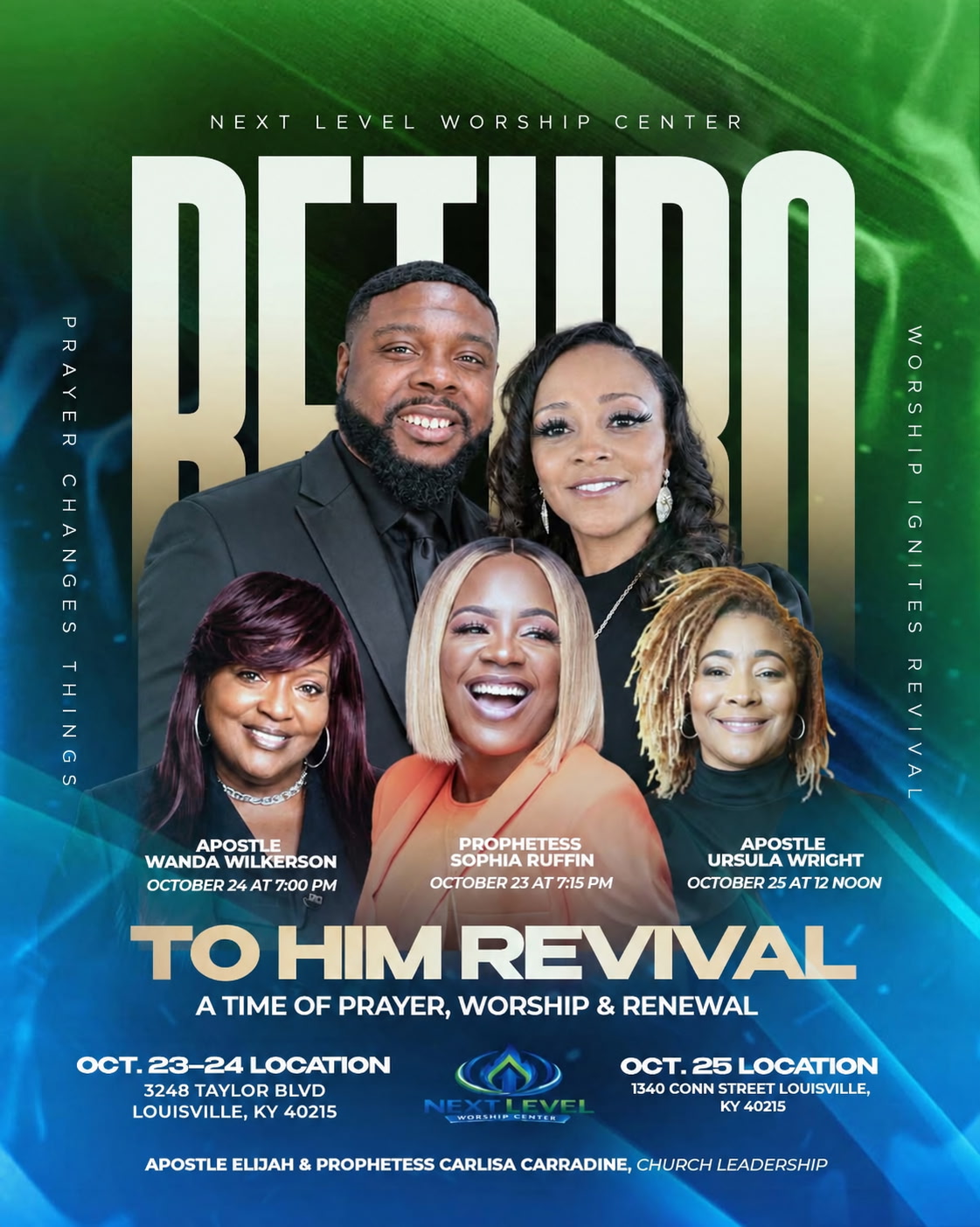 To Him Revival October event flyer featuring Sophia Ruffin