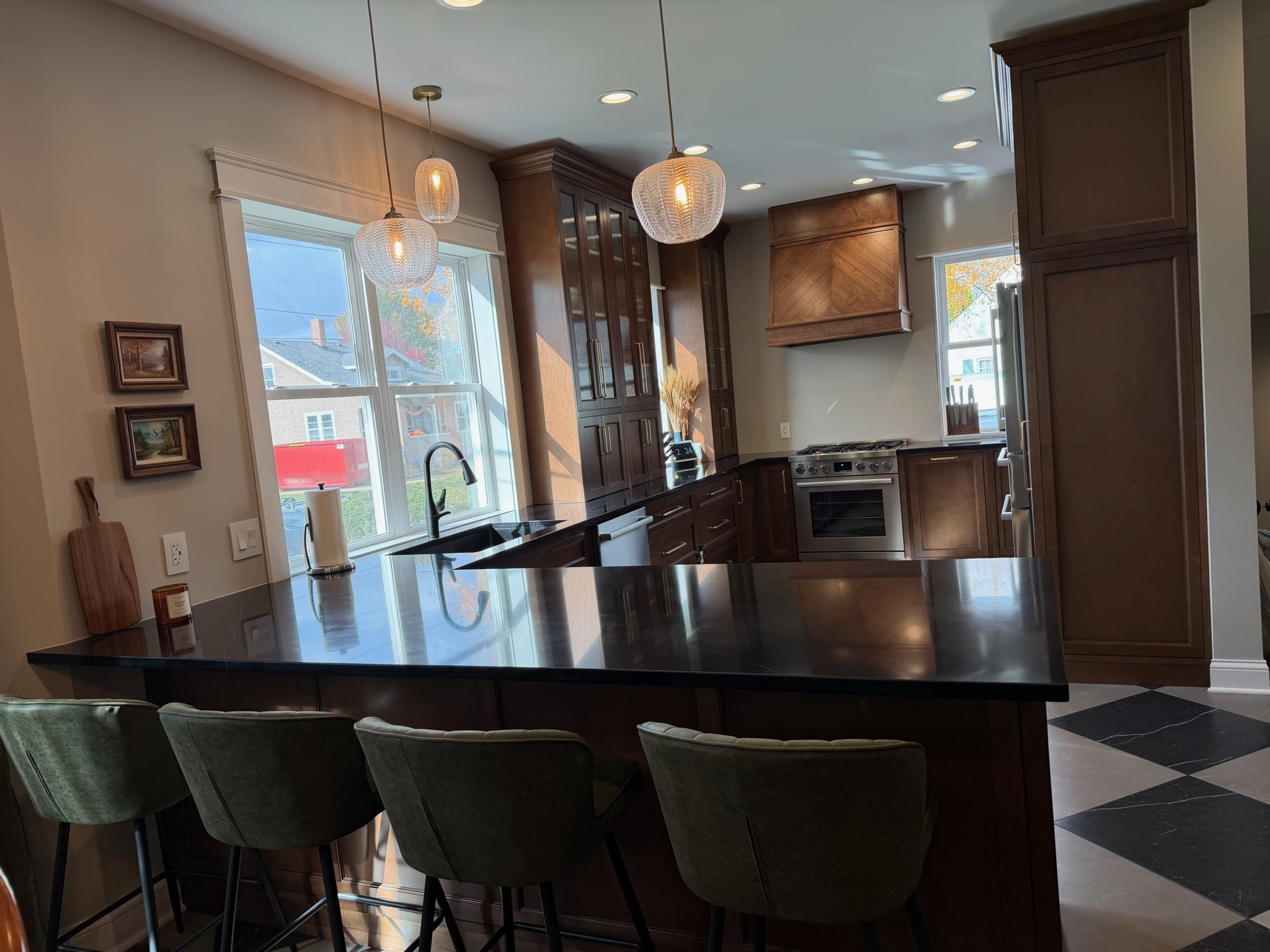 Finished kitchen remodel completed by Envision Builders in Peru, Illinois