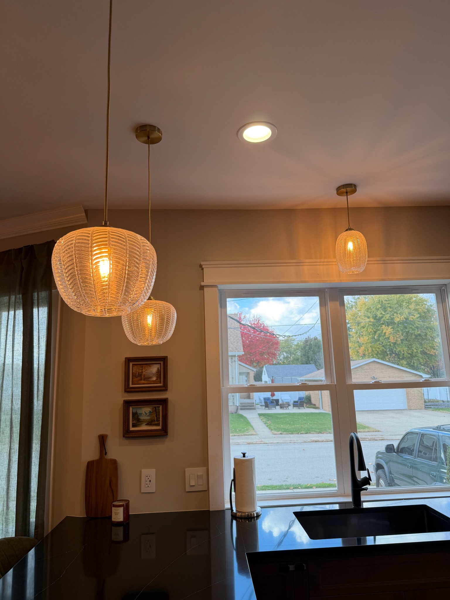 Custom kitchen lighting installed by Envision Builders in Peru, Illinois