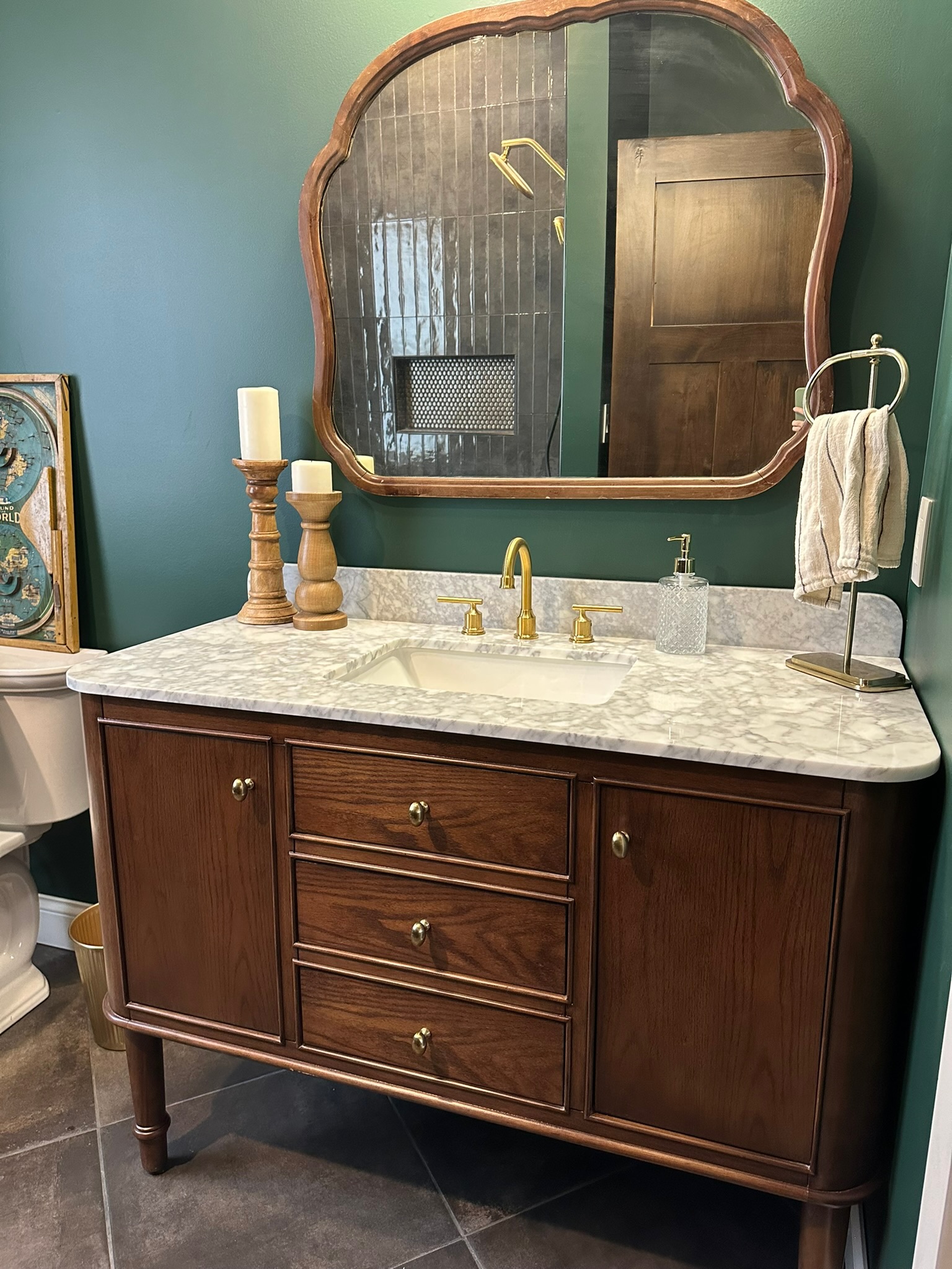 Finished bathroom remodel completed by Envision Builders in Peru, Illinois