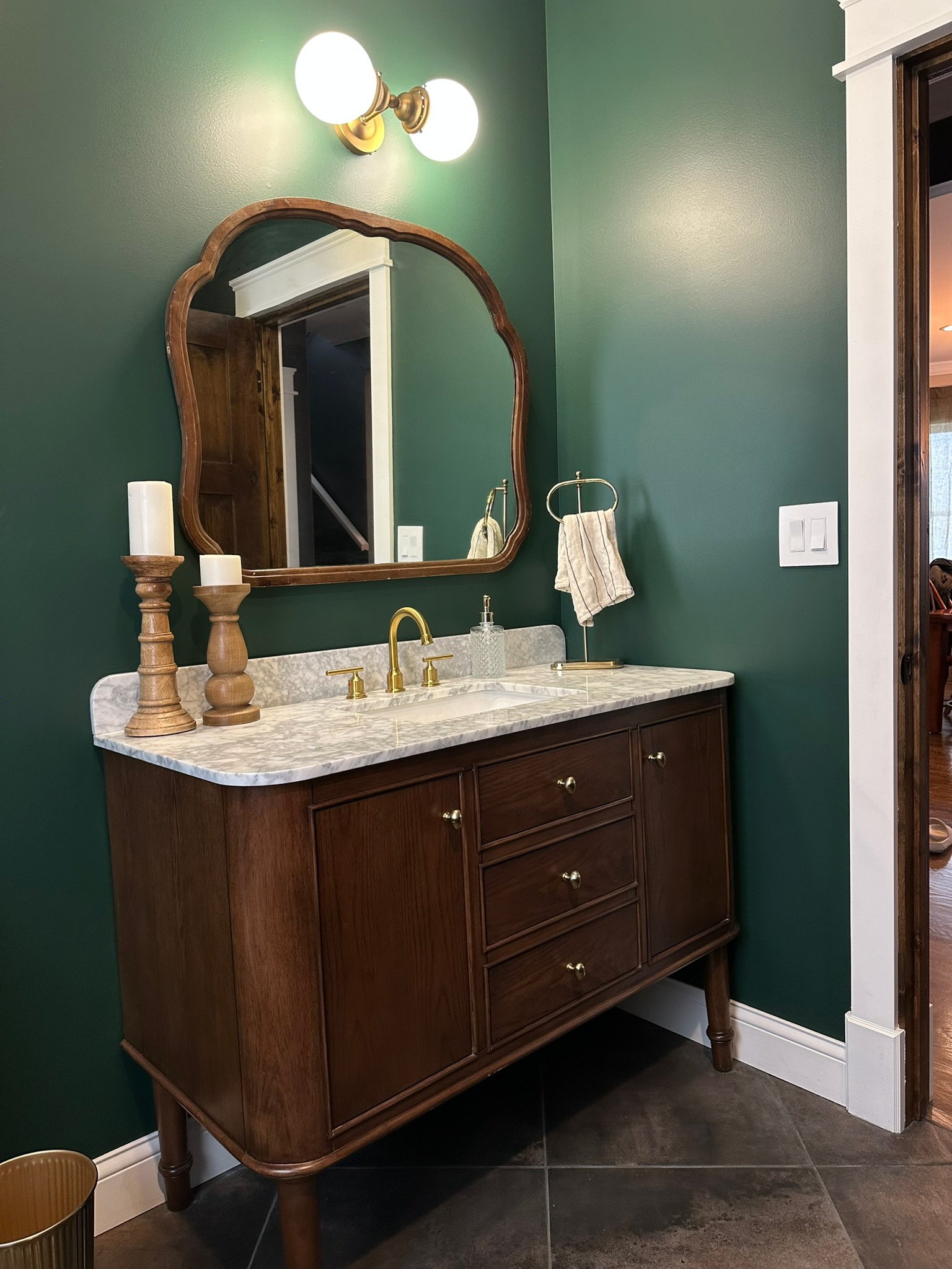 Finished bathroom remodel completed by Envision Builders in Peru, Illinois