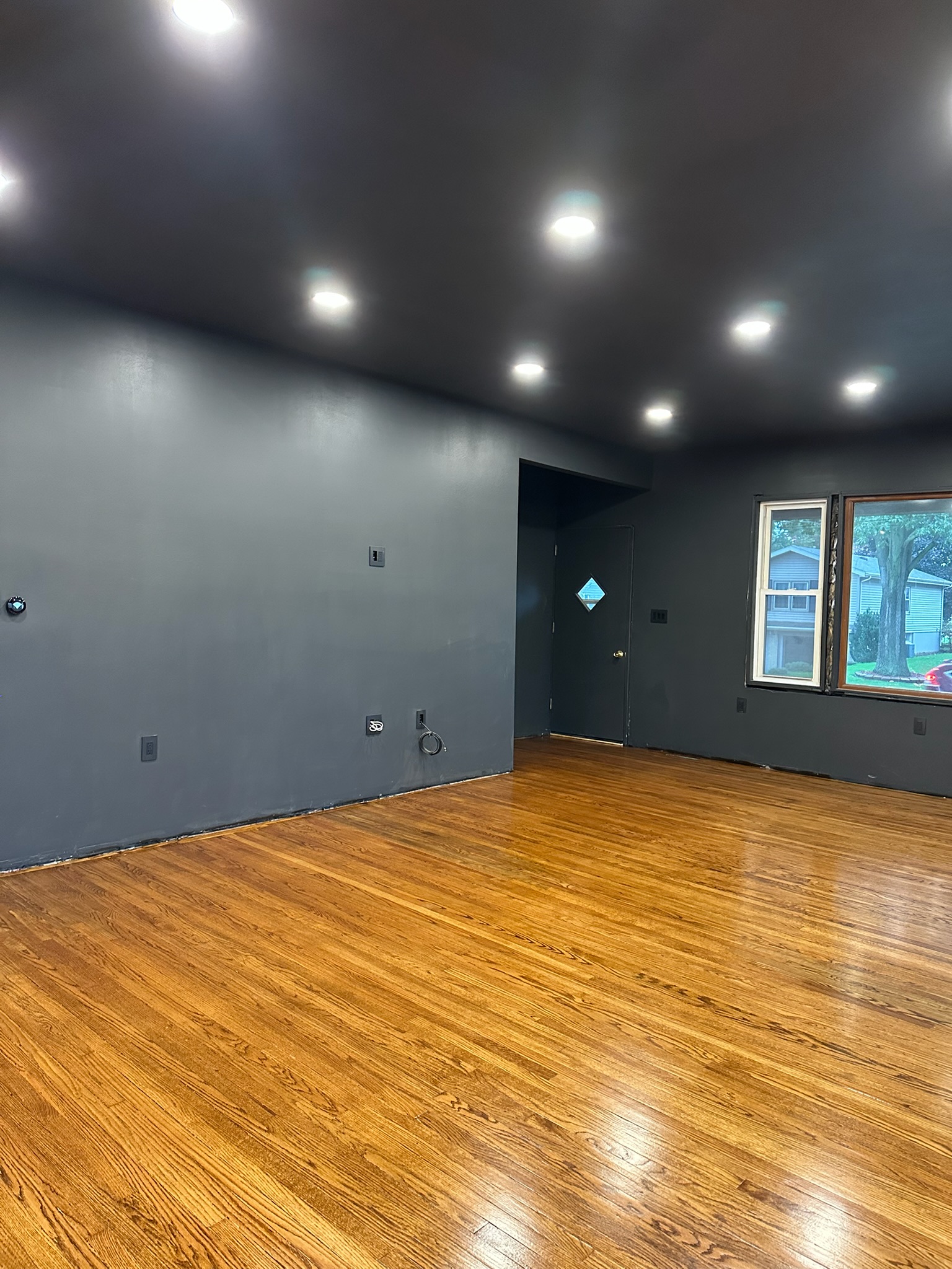 Finished hardwood flooring installed by Envision Builders in the Illinois Valley