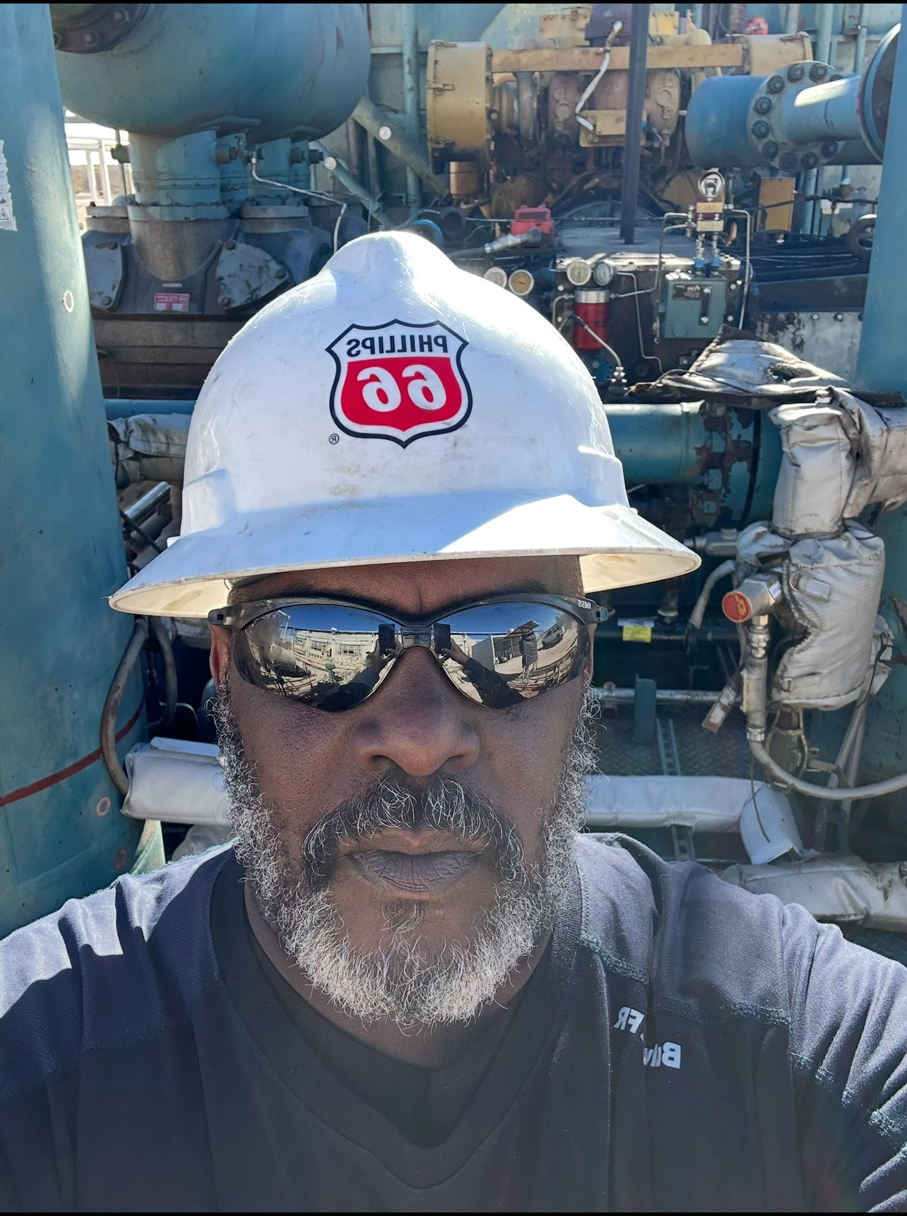 Early oil and gas career at an industrial worksite