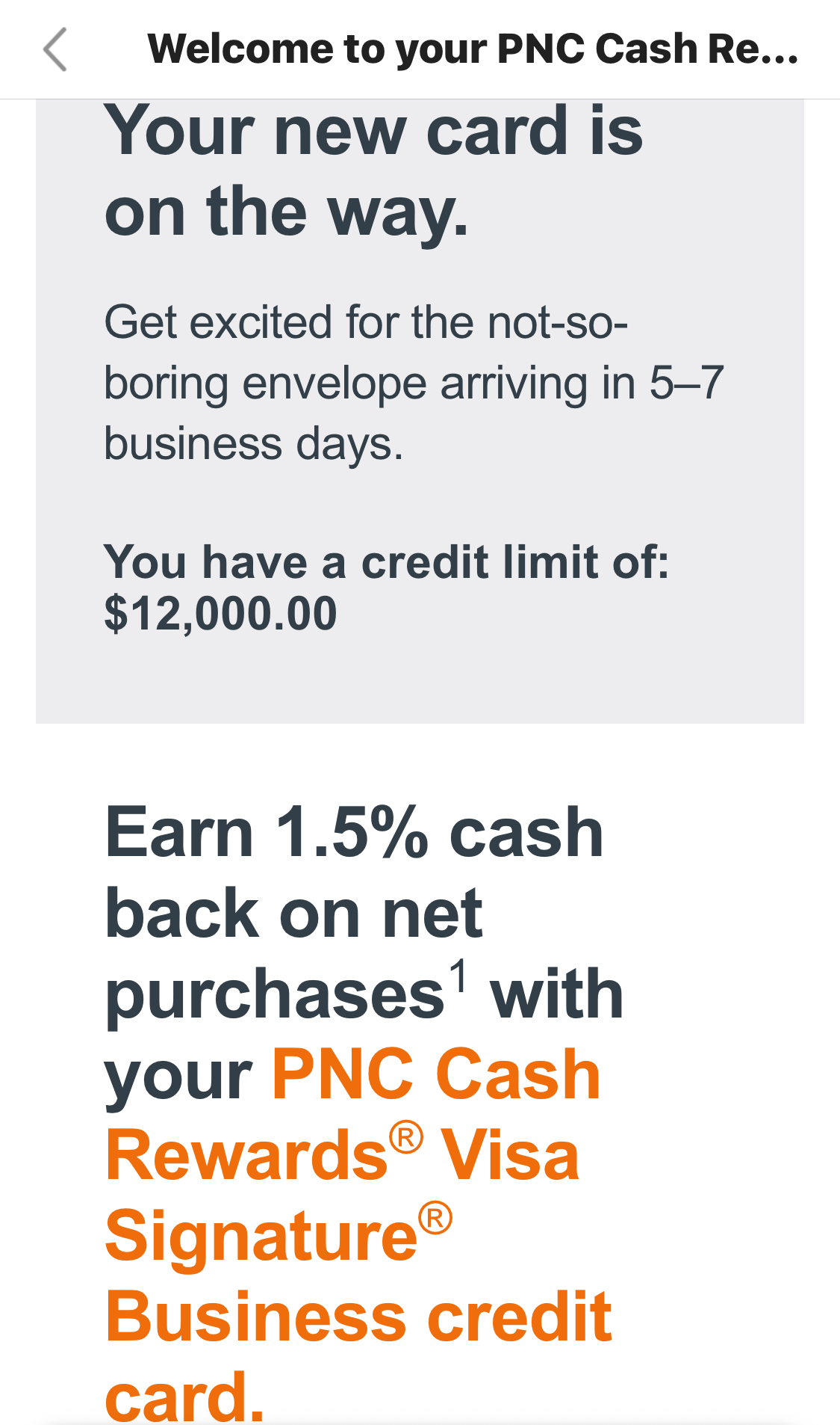 PNC funding approval for twelve thousand dollars