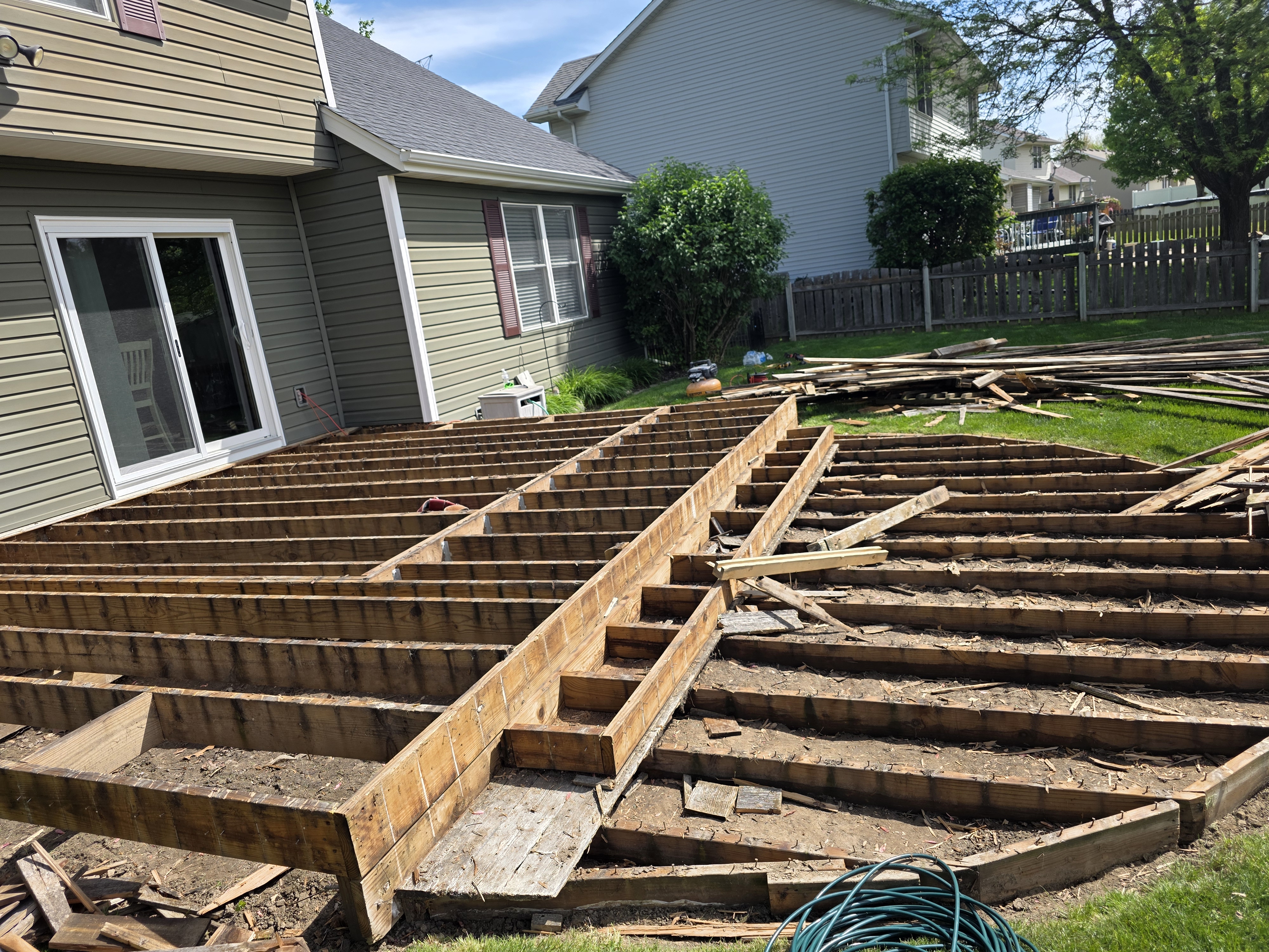 Wood deck construction