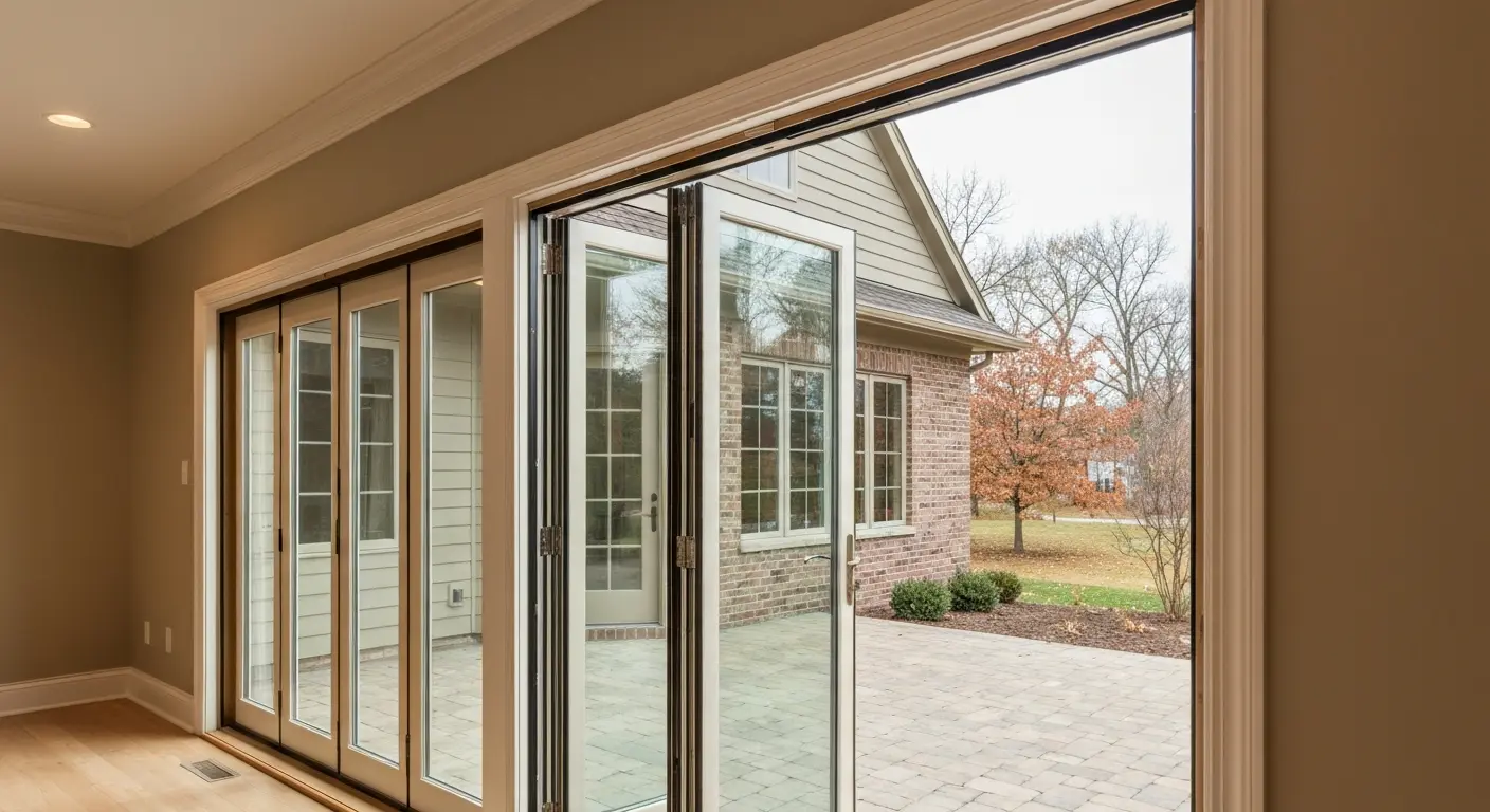 Multi-panel folding door installation